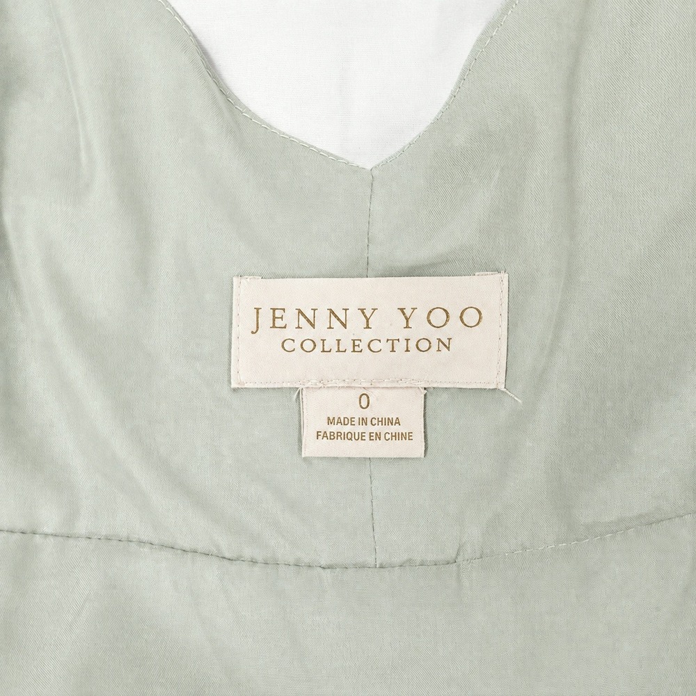 Jenny Yoo Collection James Luxe Chiffon Wrap Maxi Bridesmaid Gown Morning Mist 0 - Picture 5 of 8